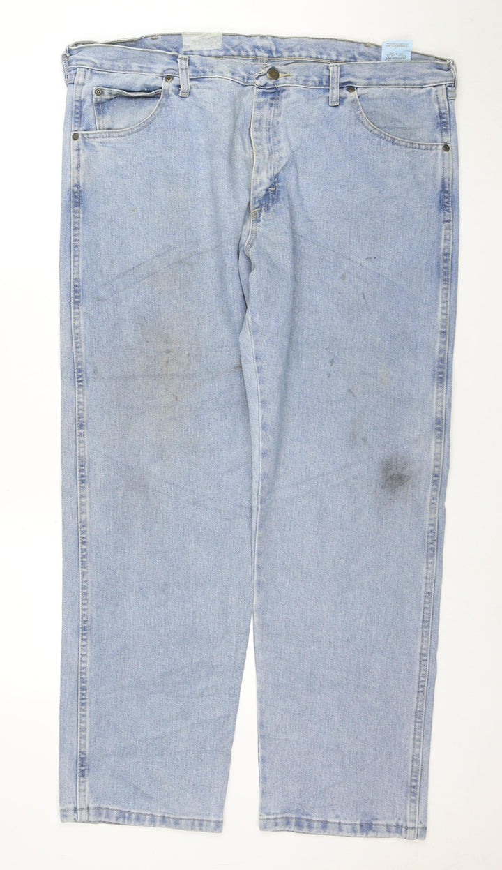 Wrangler Men Blue Light Wash Regular Fit Straight Jeans 40x30