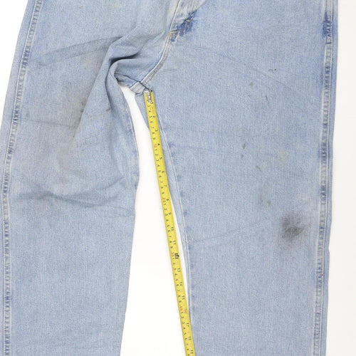 Wrangler Men Blue Light Wash Regular Fit Straight Jeans 40x30