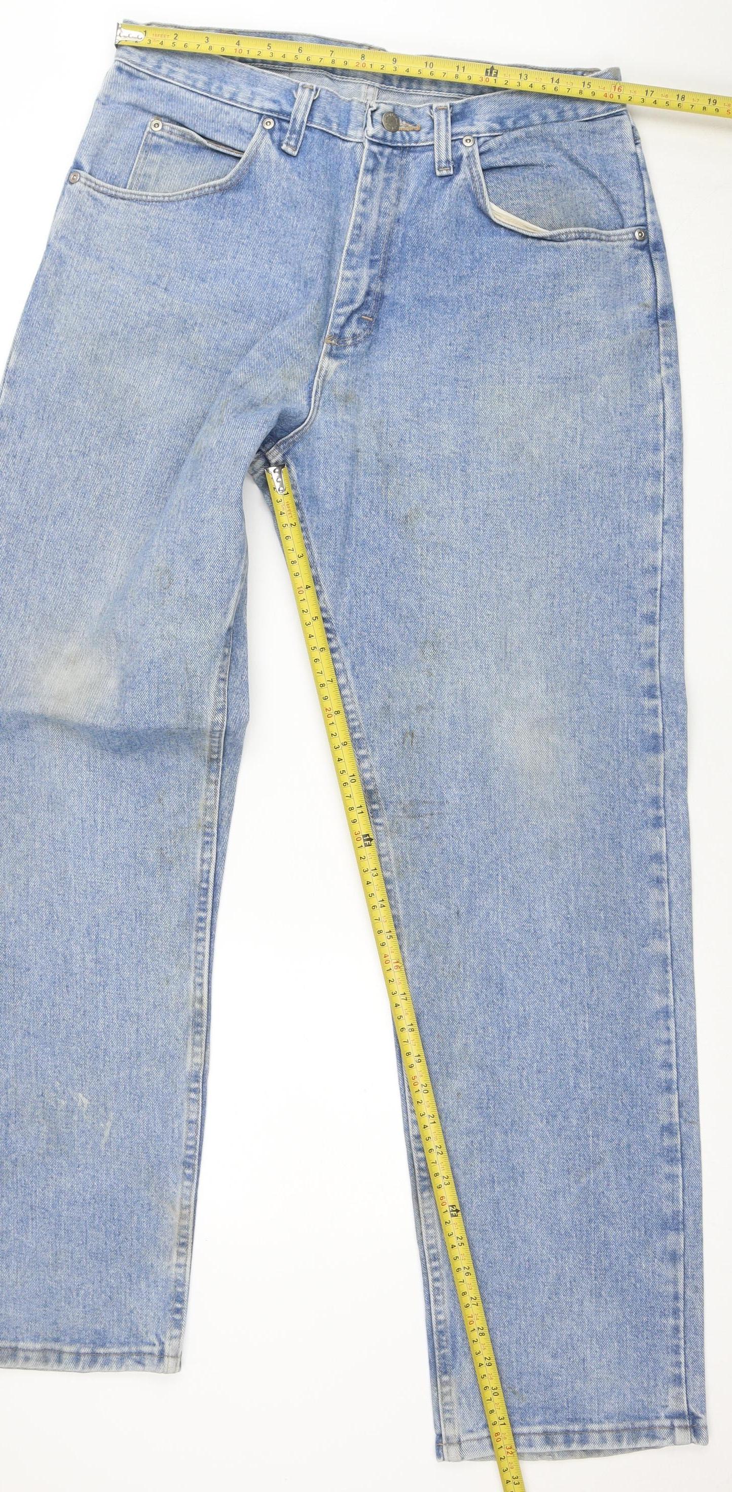 Wrangler Men's Blue Relaxed Fit Straight Denim Jeans 33x32