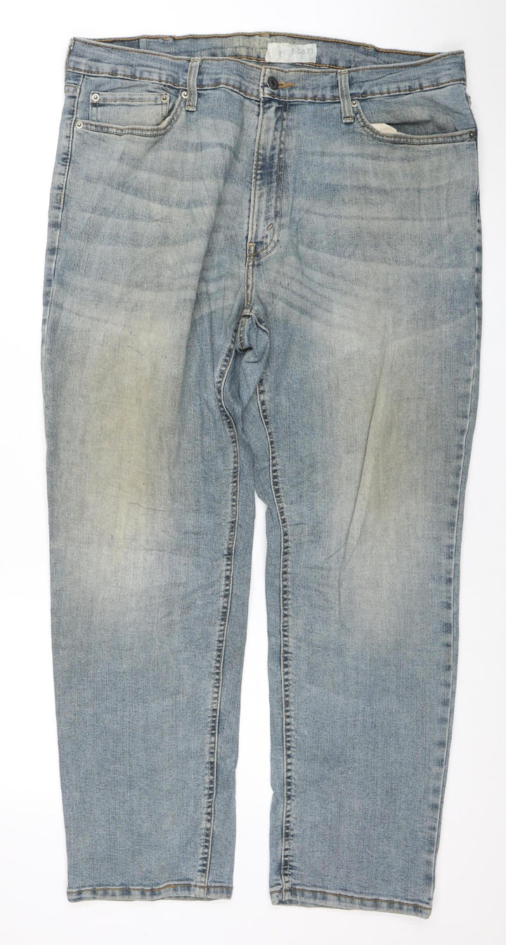 Levi Strauss Men's Blue 38x30 Regular Fit Straight Denim Jeans