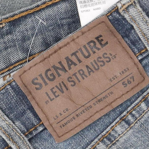 Levi Strauss Men's Blue 38x30 Regular Fit Straight Denim Jeans
