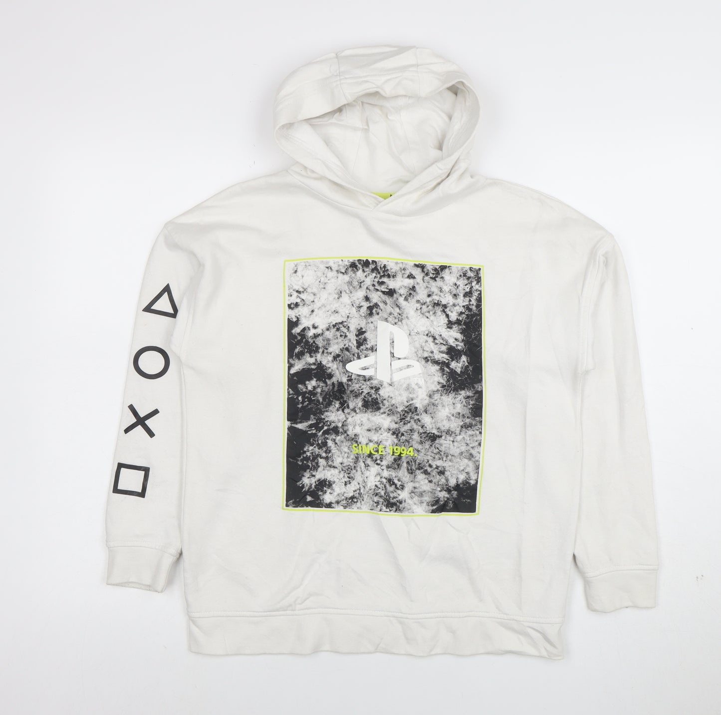 PlayStation Boys White Pullover Hoodie 11-12 Years Graphic Print Gamer