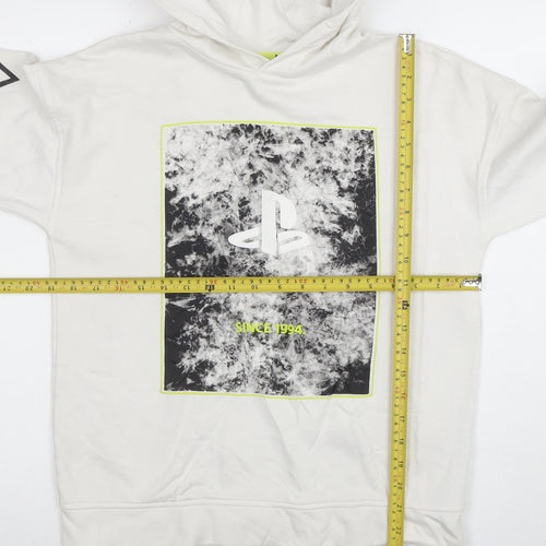 PlayStation Boys White Pullover Hoodie 11-12 Years Graphic Print Gamer