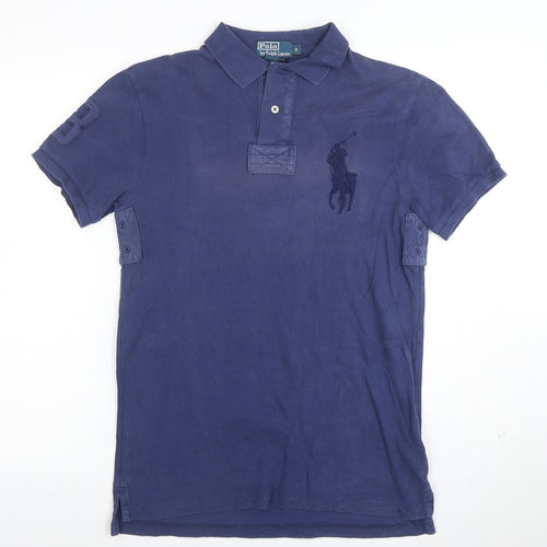 Ralph Lauren Men's Blue Slim Fit Short Sleeve Polo Shirt Size S