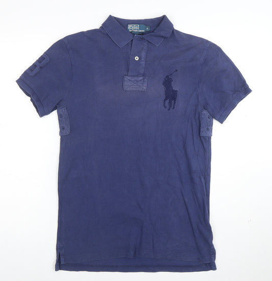 Ralph Lauren Men's Blue Slim Fit Short Sleeve Polo Shirt Size S