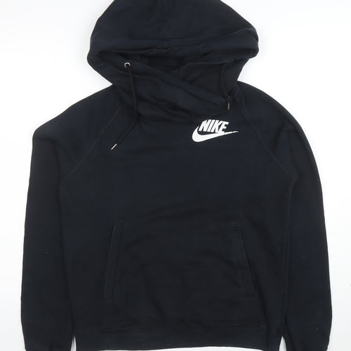 Nike Womens Black Small Pullover Hoodie Sweatshirt Cotton Blend