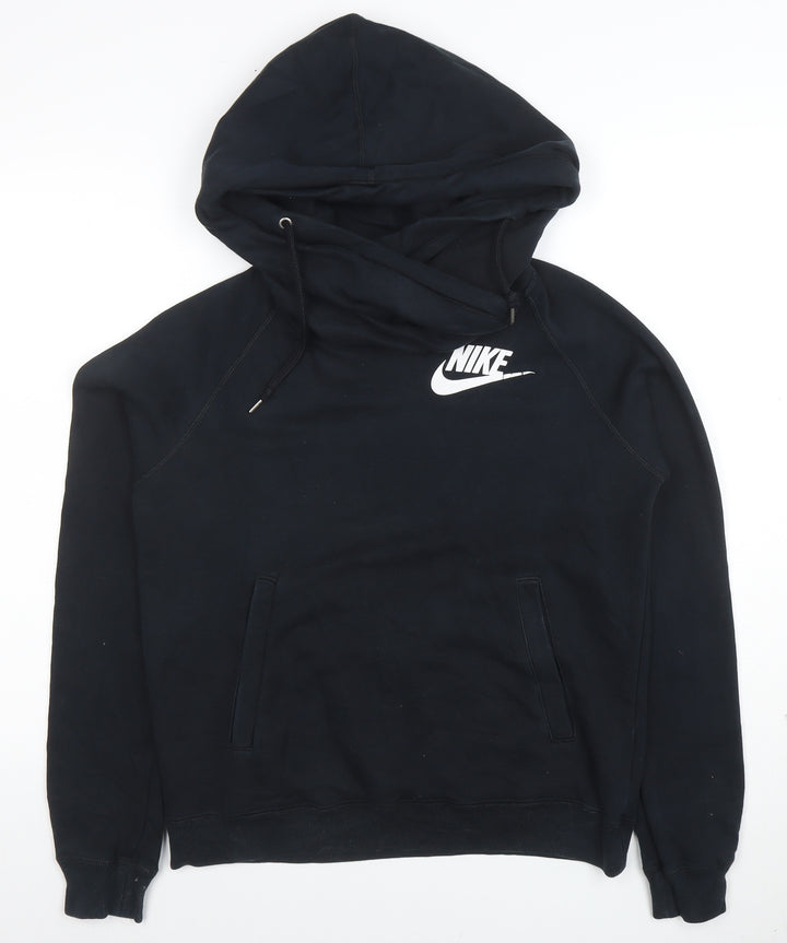 Nike Womens Black Small Pullover Hoodie Sweatshirt Cotton Blend