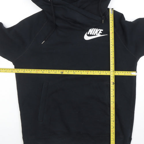 Nike Womens Black Small Pullover Hoodie Sweatshirt Cotton Blend