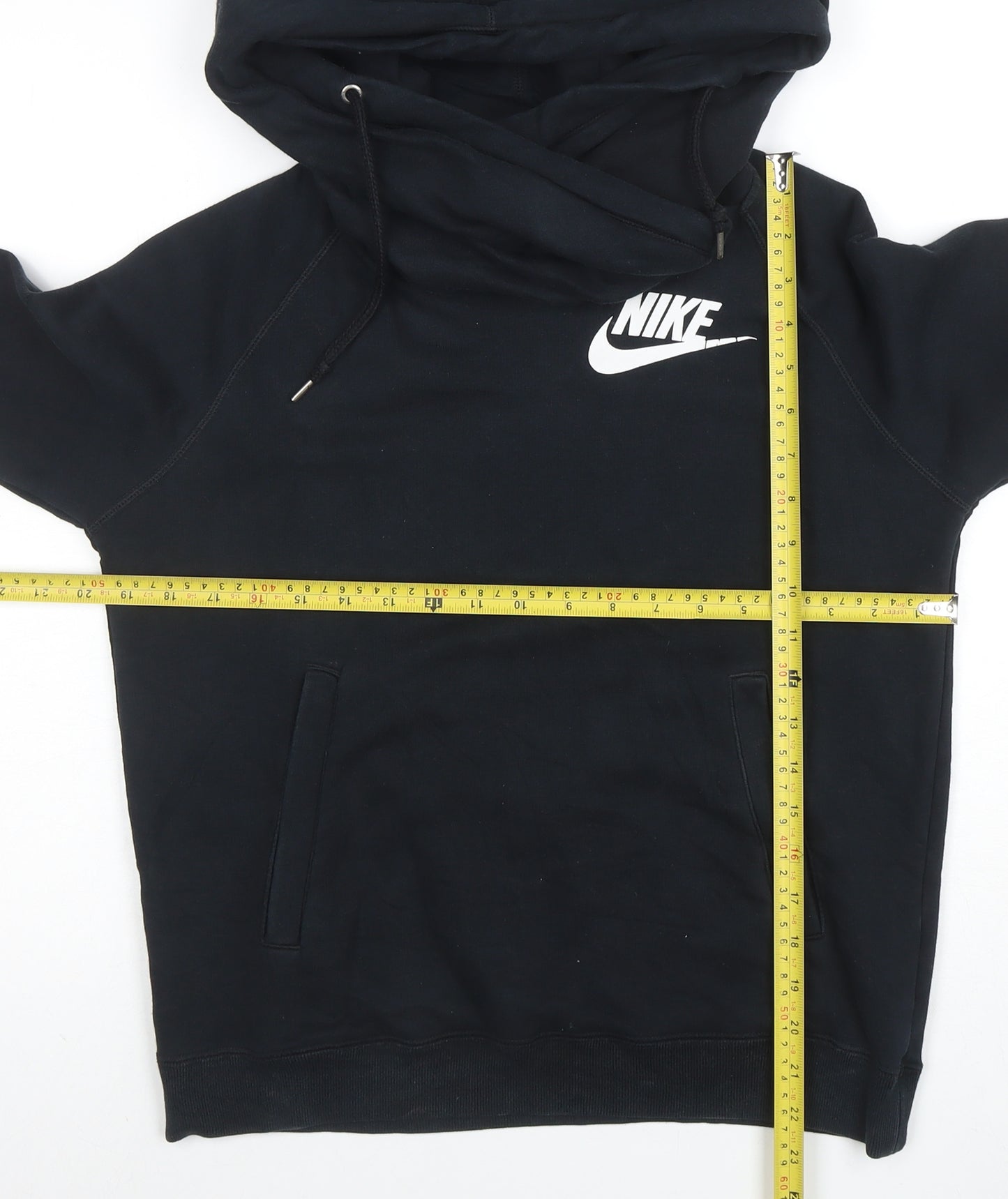 Nike Womens Black Small Pullover Hoodie Sweatshirt Cotton Blend