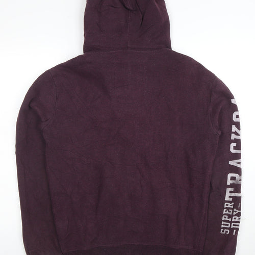 Superdry Men's Purple Full Zip Hoodie Size S Track & Field Logo