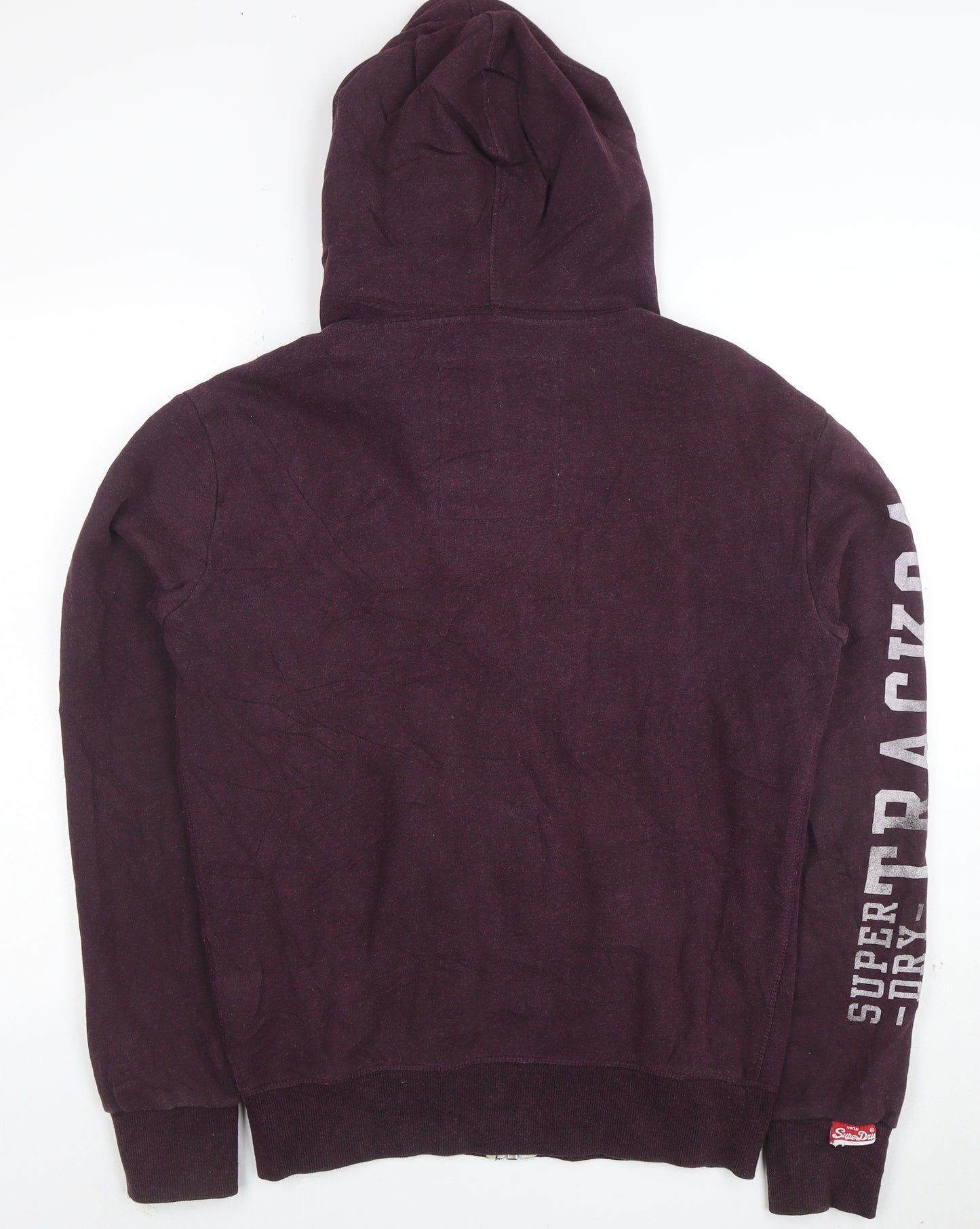 Superdry Men's Purple Full Zip Hoodie Size S Track & Field Logo
