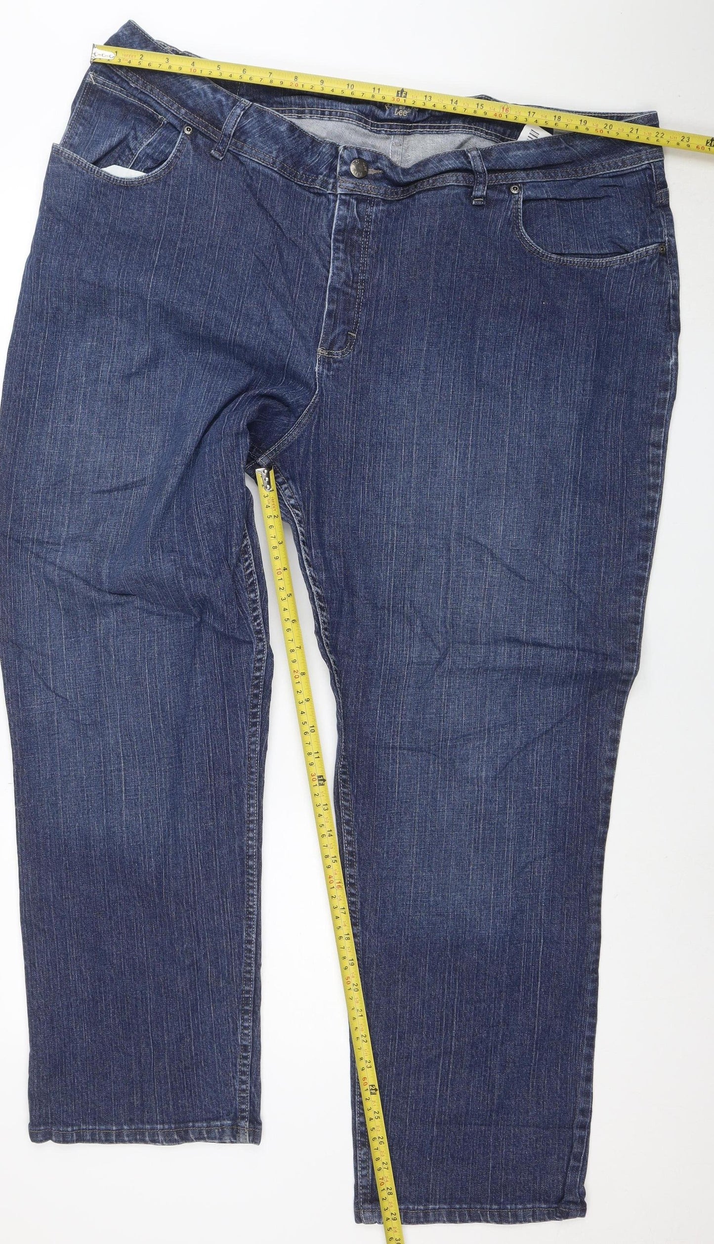 Lee Riders Men's Blue Denim Straight Jeans 40W Medium Fit Classic Style