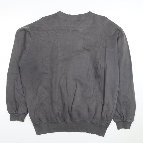 Champion Mens Grey L Pullover Sweatshirt Logo Crew Neck