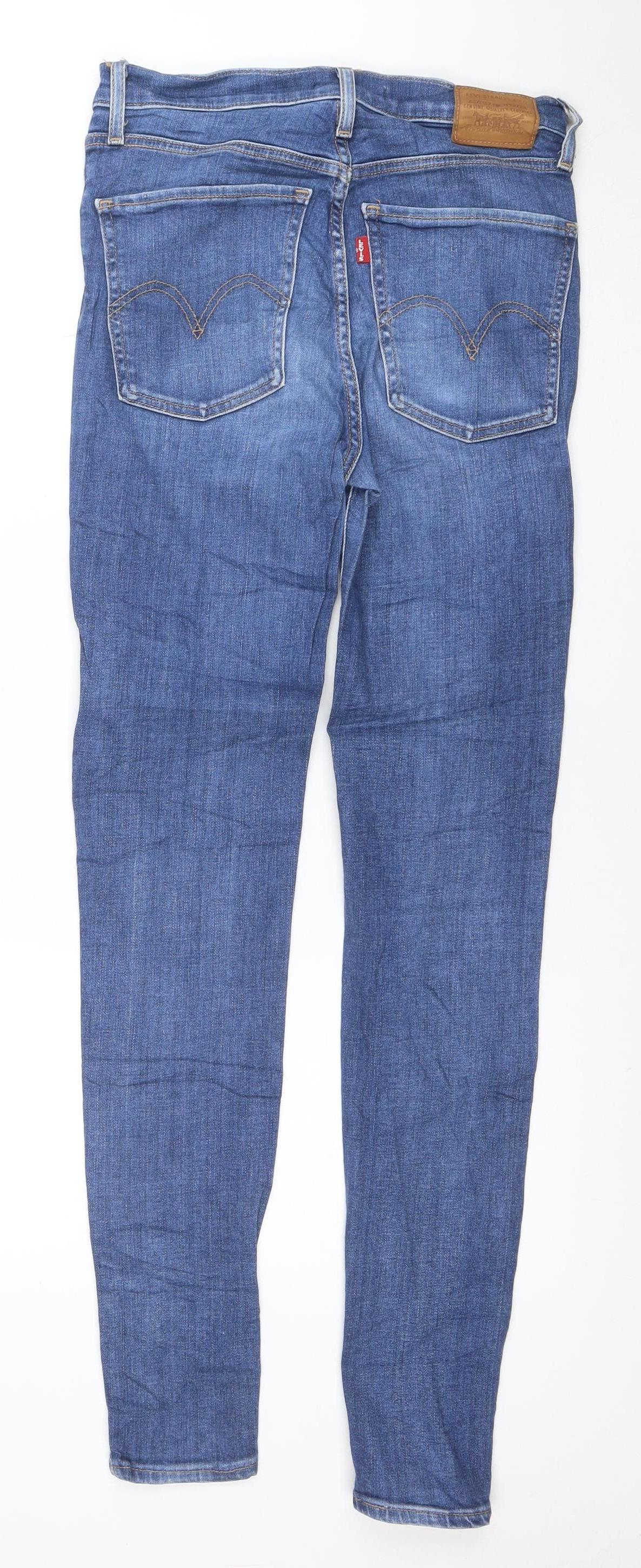 Levi's Men's Blue Mile High Super Skinny Jeans Size 28 High Rise Stretch Denim