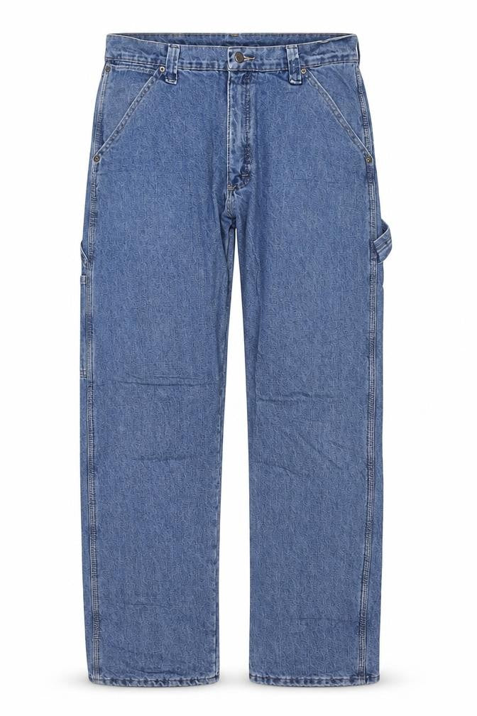 Front view of Wrangler Men’s Blue Regular Fit Straight Denim Jeans 34x32