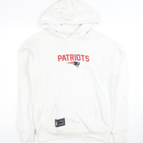 Primark NFL Patriots Men's White Pullover Hoodie Size S Regular Fit