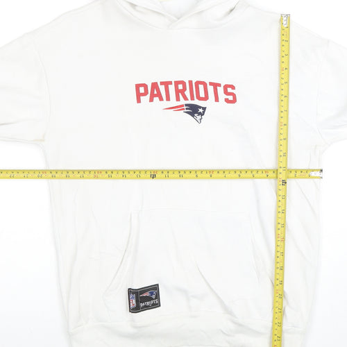 Primark NFL Patriots Men's White Pullover Hoodie Size S Regular Fit