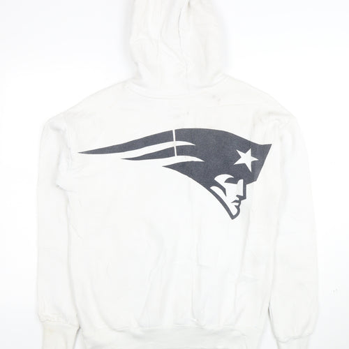 Primark NFL Patriots Men's White Pullover Hoodie Size S Regular Fit