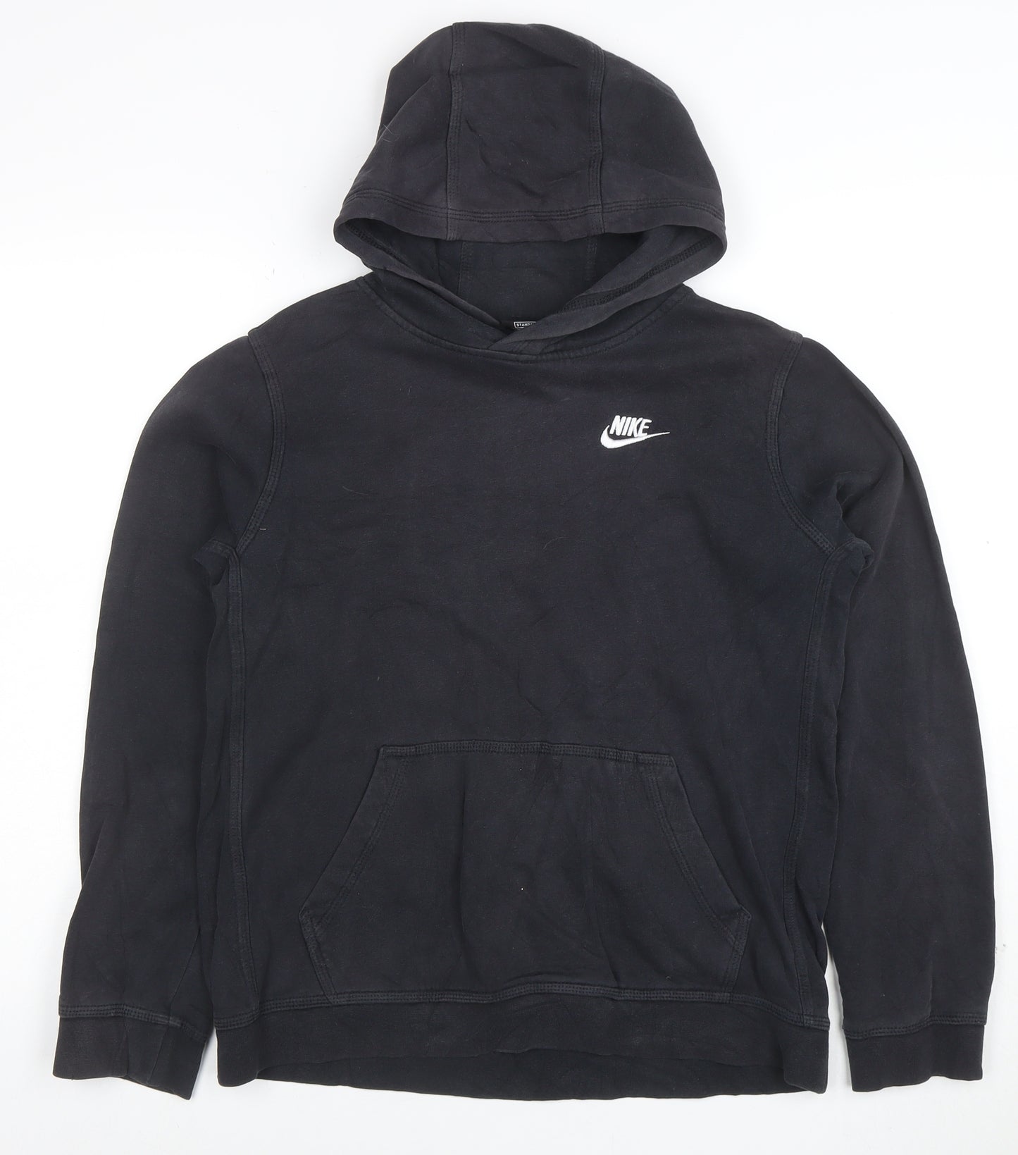 Nike Boys Black Pullover Hoodie XL 16 Years Cotton Fleece Regular Fit