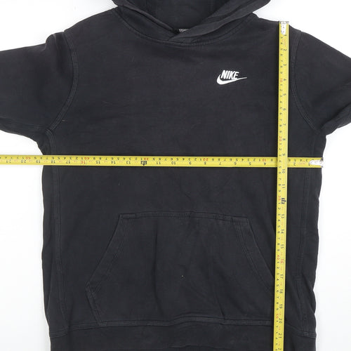 Nike Boys Black Pullover Hoodie XL 16 Years Cotton Fleece Regular Fit