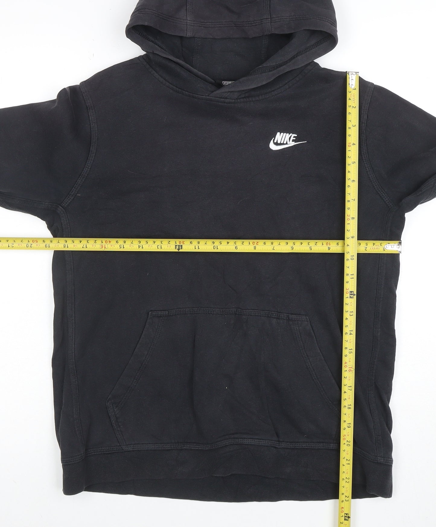 Nike Boys Black Pullover Hoodie XL 16 Years Cotton Fleece Regular Fit