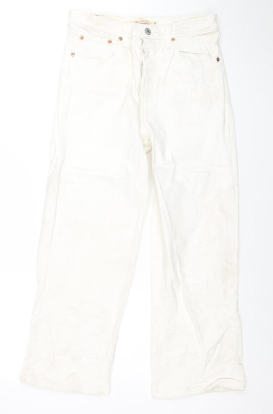 Levi's Women's Ivory Ribcage Straight Ankle Jeans Size 28 High Rise