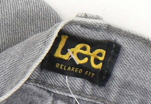 Lee Men's Grey Relaxed Fit Straight Jeans 42x32 Cotton Denim