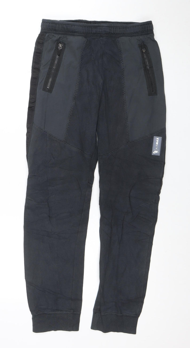 Nike Boys Black Air Max Jogger Trousers XL 158-170cm Fleece Activewear Pants