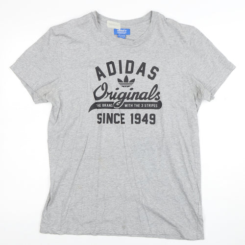 adidas Men's Grey Originals Short Sleeve Graphic T-Shirt M