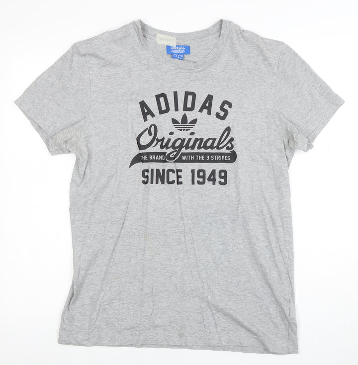 adidas Men's Grey Originals Short Sleeve Graphic T-Shirt M