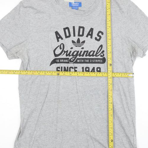 adidas Men's Grey Originals Short Sleeve Graphic T-Shirt M