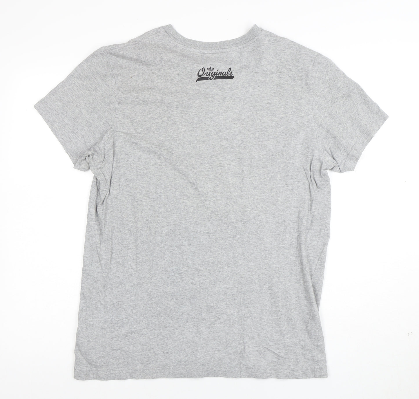 adidas Men's Grey Originals Short Sleeve Graphic T-Shirt M
