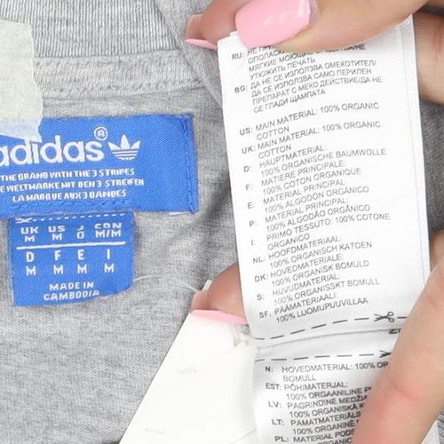 adidas Men's Grey Originals Short Sleeve Graphic T-Shirt M