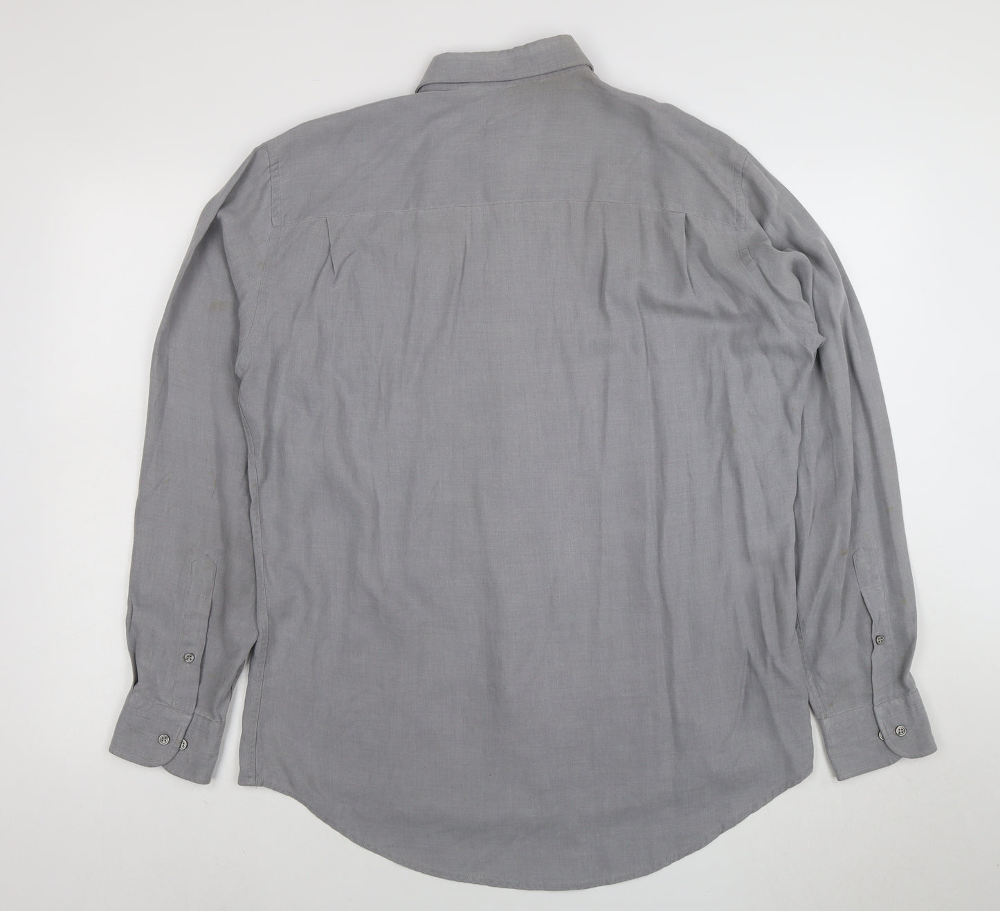 Burberry London Men's Grey Long Sleeve Button-Up Shirt Size M