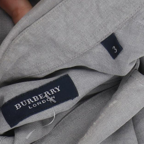 Burberry London Men's Grey Long Sleeve Button-Up Shirt Size M