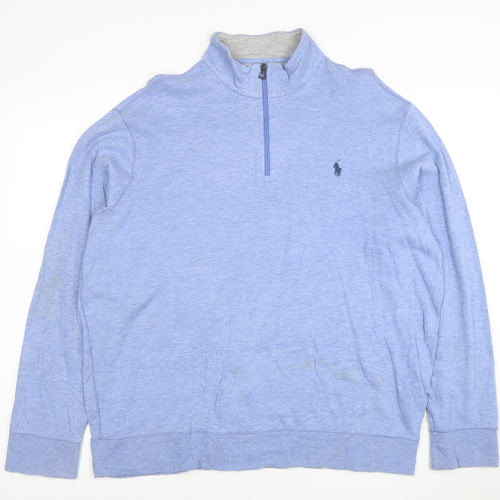 Ralph Lauren Men’s Blue XL 1/4 Zip Mock Neck Sweatshirt