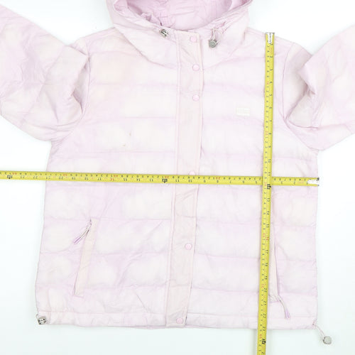 Levi's Women's Pink Hooded Puffer Jacket Size M Casual Winter Coat