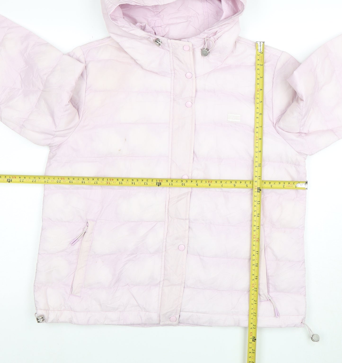 Levi's Women's Pink Hooded Puffer Jacket Size M Casual Winter Coat