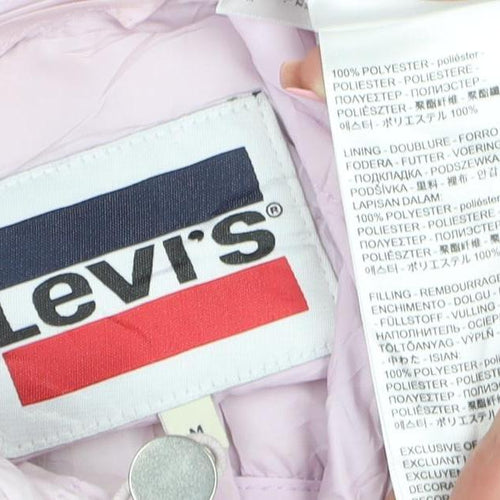 Levi's Women's Pink Hooded Puffer Jacket Size M Casual Winter Coat