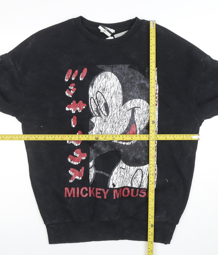 Disney C&A Women Black XS Pullover Sweatshirt Mickey Mouse Graphic