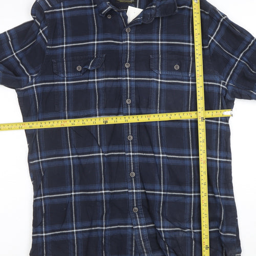 Barbour International Men's Blue Check Tailored Long Sleeve Cotton Shirt M