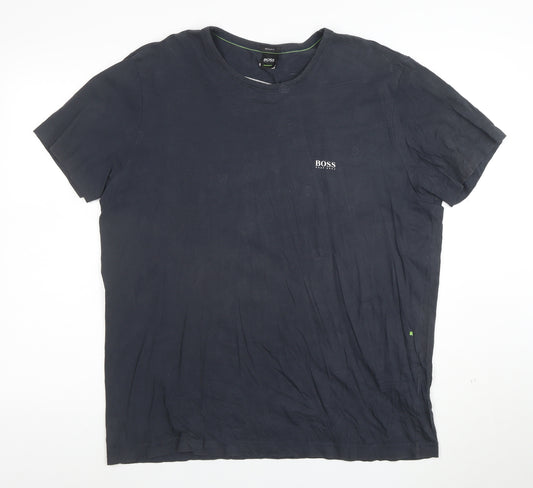 Hugo Boss Men's Black 2XL Crew Neck Cotton T-Shirt