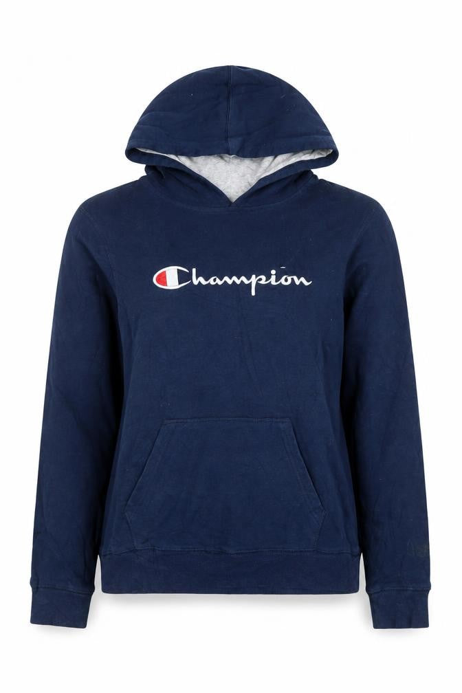 Front view of Champion Women’s Navy Blue XL Pullover Hoodie Sweatshirt