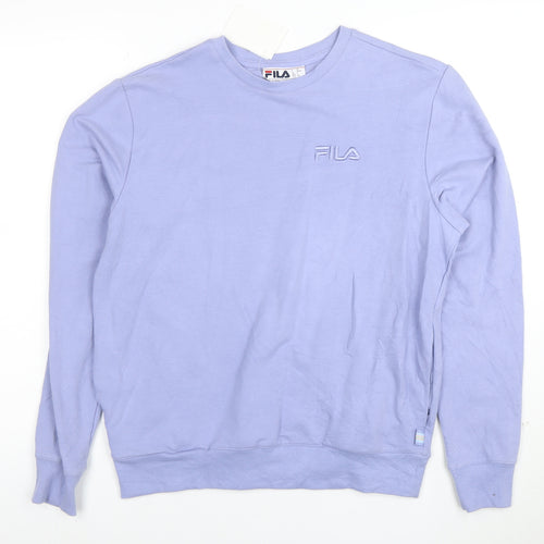 Fila Women’s Lilac Cotton Blend Crew Neck Pullover Sweatshirt Size S