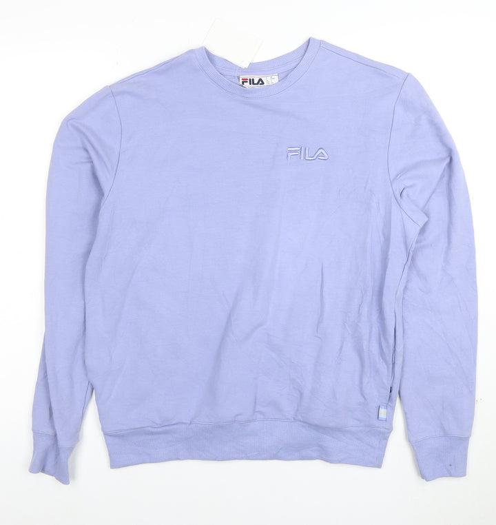 Fila Women’s Lilac Cotton Blend Crew Neck Pullover Sweatshirt Size S