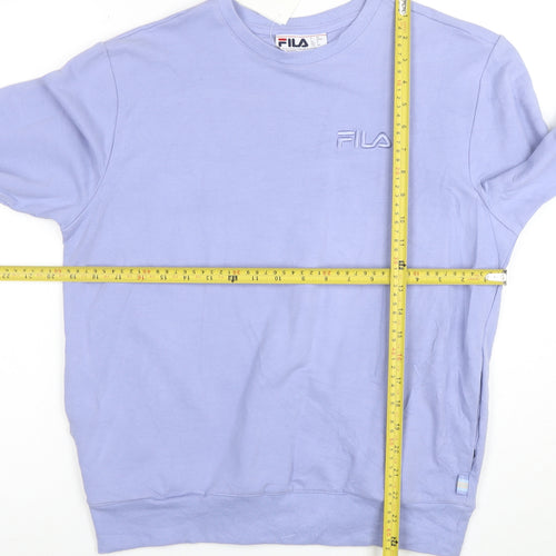 Fila Women’s Lilac Cotton Blend Crew Neck Pullover Sweatshirt Size S