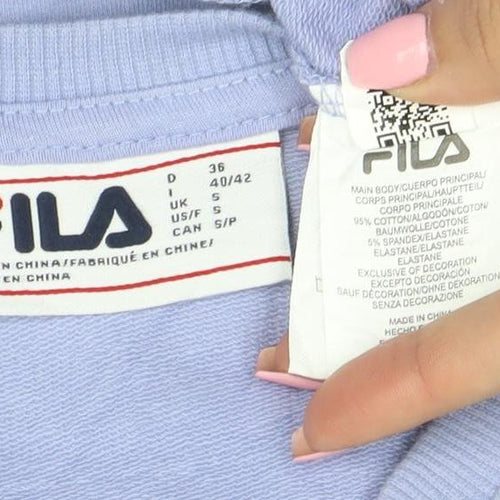 Fila Women’s Lilac Cotton Blend Crew Neck Pullover Sweatshirt Size S