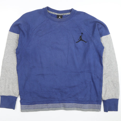 Jordan Boys Blue & Grey Crew Neck Sweatshirt XL 13-15 Years Cotton Blend
