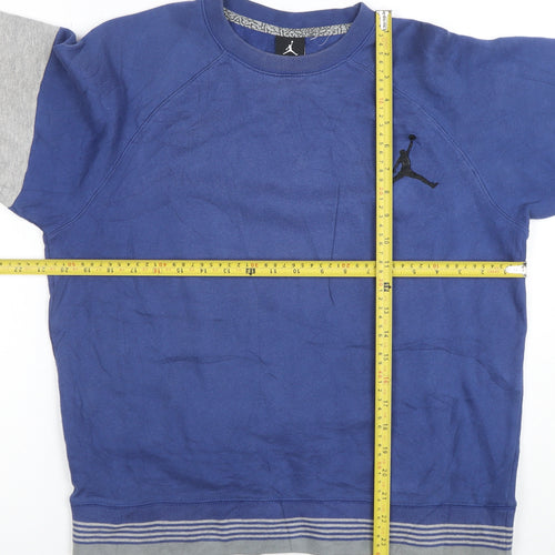 Jordan Boys Blue & Grey Crew Neck Sweatshirt XL 13-15 Years Cotton Blend