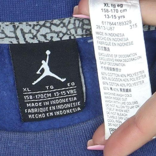 Jordan Boys Blue & Grey Crew Neck Sweatshirt XL 13-15 Years Cotton Blend